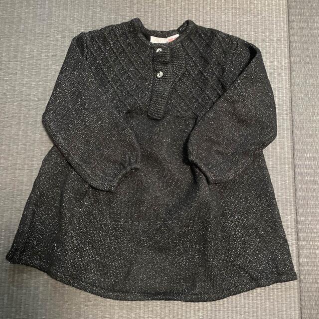 ZARA KIDS(ザラキッズ)のザラキッズ　ラメニットワンピース キッズ/ベビー/マタニティのキッズ服女の子用(90cm~)(ワンピース)の商品写真