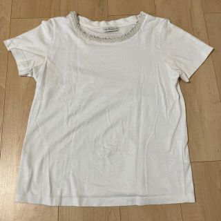 アースミュージックアンドエコロジー(earth music & ecology)のビジュー付きTシャツ(Tシャツ(半袖/袖なし))