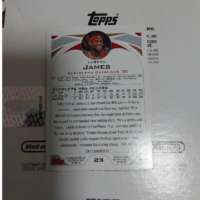 NBA topps レブロン・ジェームズ　ルーキーカード　激レア