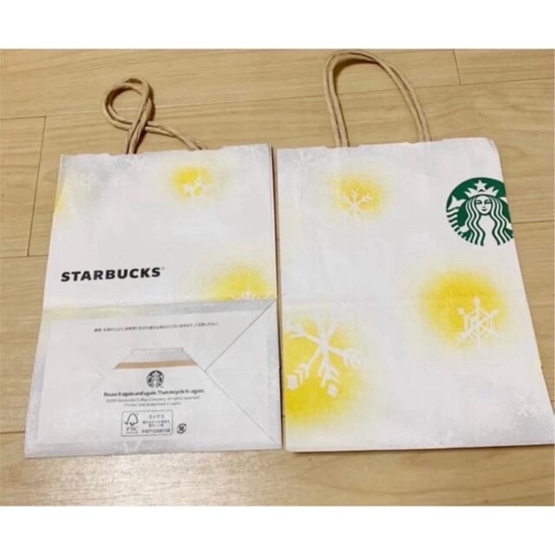 Starbucks Coffee(スターバックスコーヒー)の2/末〆◎スターバックス紙袋5枚限定デザイン雪の結晶冬白可愛い桜スヌーピー好 エンタメ/ホビーのコレクション(ノベルティグッズ)の商品写真