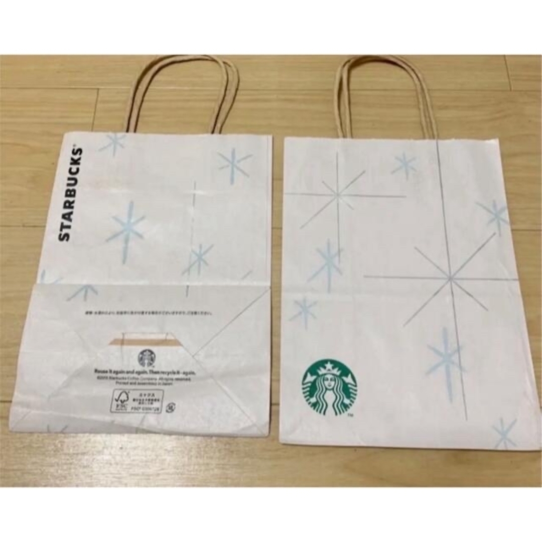 Starbucks Coffee(スターバックスコーヒー)の2/末〆◎スターバックス紙袋5枚限定デザイン雪の結晶冬白可愛い桜スヌーピー好 エンタメ/ホビーのコレクション(ノベルティグッズ)の商品写真