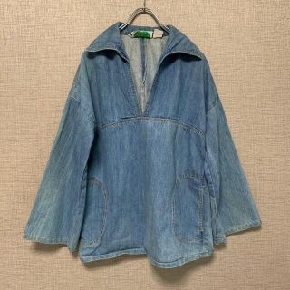 レア　80s ビンテージ　アメリカ古着　プルオーバー　スモック　デニム　古着(その他)