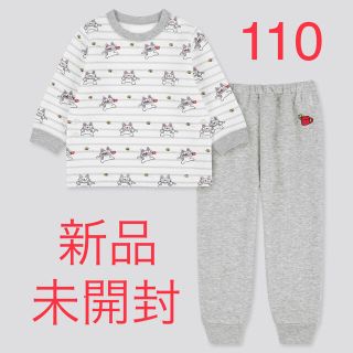 ユニクロ(UNIQLO)の残り3個【新品】ユニクロ のんたん ノンタン キルトパジャマ 110 絵本 長袖(パジャマ)