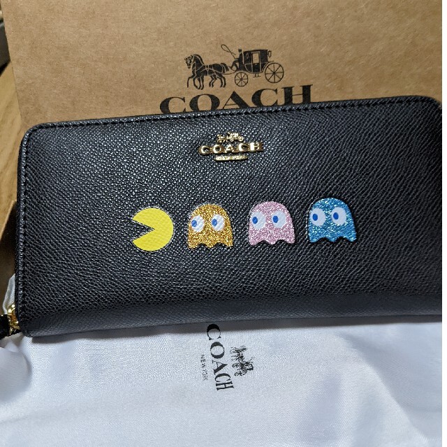 COACH  長財布　ラウンドファスナー　パックマンコラボレディース