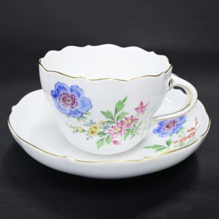 マイセン(MEISSEN)のマイセン ベーシック フラワー 三つ花 アネモネ カップ ソーサー 食器 陶磁器 ホワイト 白 Meissen（未使用　展示品）(食器)