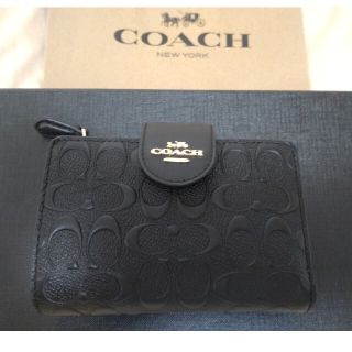 コーチ(COACH)の❤️コーチ❤️ COACH❤️ 二つ折りレザー ウォレットブラック(折り財布)