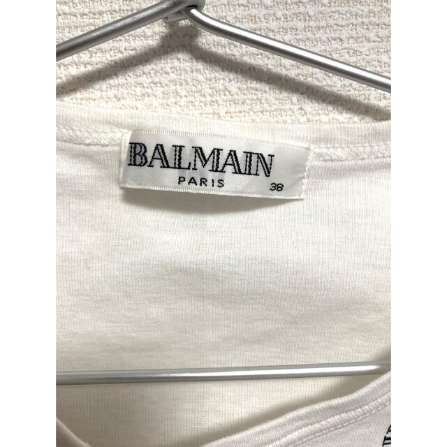 BALMAIN(バルマン)のBALMAINバルマン 半袖Tシャツ 白 サイズ38 レディースのトップス(Tシャツ(半袖/袖なし))の商品写真