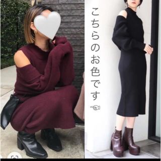 ムルーア(MURUA)の美品：ムルーア：ボレロドッキングニットワンピース：ショースキン(ロングワンピース/マキシワンピース)