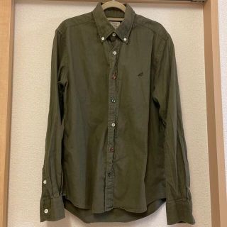 ユナイテッドアローズグリーンレーベルリラクシング(UNITED ARROWS green label relaxing)のGREEN LABEL RELAXINGコットンシャツ カーキ メンズ　M(シャツ)