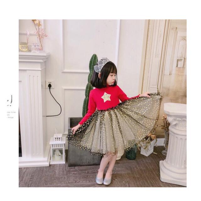 90cm ☆100%コットンワンピースキッズドレスプリンセス キッズ/ベビー/マタニティのキッズ服女の子用(90cm~)(ワンピース)の商品写真