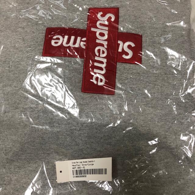 Supreme Cross Box Logo Hooded GREY L