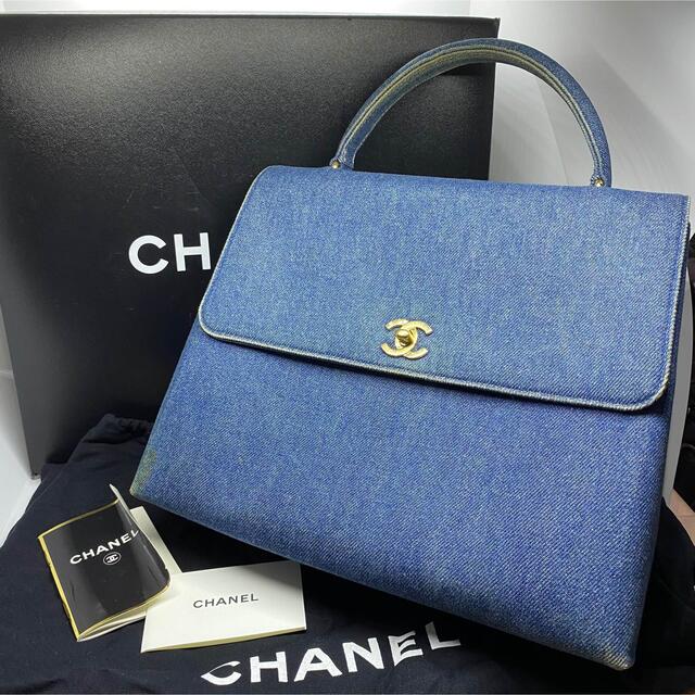 CHANEL(シャネル)のCHANEL ヴィンテージ デニム ハンドバッグ 30cm  レディースのバッグ(ハンドバッグ)の商品写真