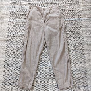 ユニクロ(UNIQLO)のユニクロ リネンコットンテーパードパンツ（丈標準63～65cm）（オフホワイト）(カジュアルパンツ)