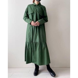 ザラ(ZARA)のお値下げ済！ZARA ロングシャツワンピース　Lサイズ　美品(ロングワンピース/マキシワンピース)