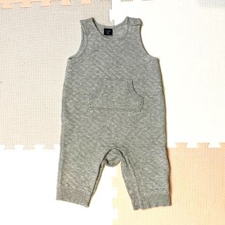 ベビーギャップ(babyGAP)のbabyGap  ロンパース　オーバーオール　70 キルティンググレー(ロンパース)