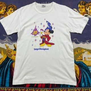 ディズニー(Disney)のディズニー 90s ビンテージTシャツ 魔法使いの弟子 ミッキー 白 ホワイト(Tシャツ/カットソー(半袖/袖なし))