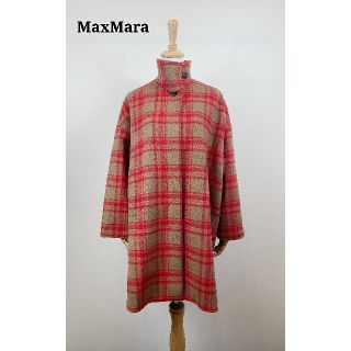 マックスマーラ(Max Mara)の美品 maxmara weekend チェックスタンドカラーコート(ロングコート)