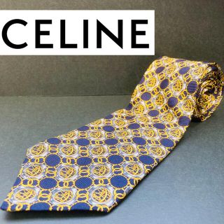 セリーヌ(celine)の【美品】 CELINE/セリーヌ　ネクタイ　ブラック　総柄(ネクタイ)