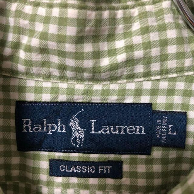 Ralph Lauren(ラルフローレン)の美品 ラルフローレン 長袖シャツ ギンガムチェック Lサイズ レディースのトップス(シャツ/ブラウス(長袖/七分))の商品写真