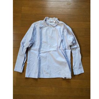 ユニクロ(UNIQLO)のUNIQLO★ユニクロ★ブラウス★シャツ★トップス★フリル★ハイネック ★水色(シャツ/ブラウス(長袖/七分))