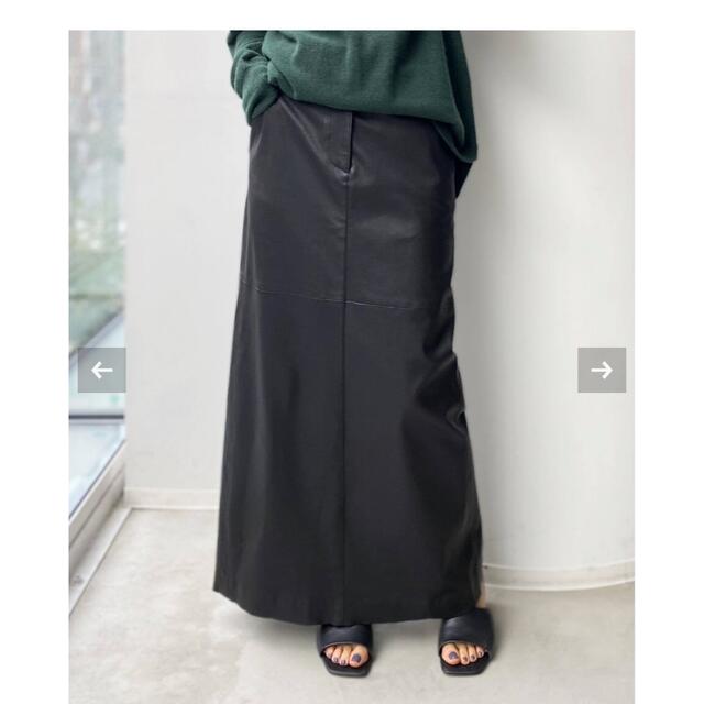 L'Appartement DEUXIEME CLASSE(アパルトモンドゥーズィエムクラス)のアパルトモン 【RAW+/ロゥタス】Leather Maxi Skirt レディースのスカート(ロングスカート)の商品写真