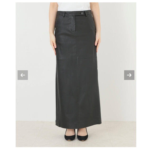 L'Appartement DEUXIEME CLASSE(アパルトモンドゥーズィエムクラス)のアパルトモン 【RAW+/ロゥタス】Leather Maxi Skirt レディースのスカート(ロングスカート)の商品写真