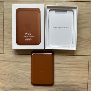 アイフォーン(iPhone)のiPhone Leather Wallet 美品 Saddle Brown 純正(iPhoneケース)