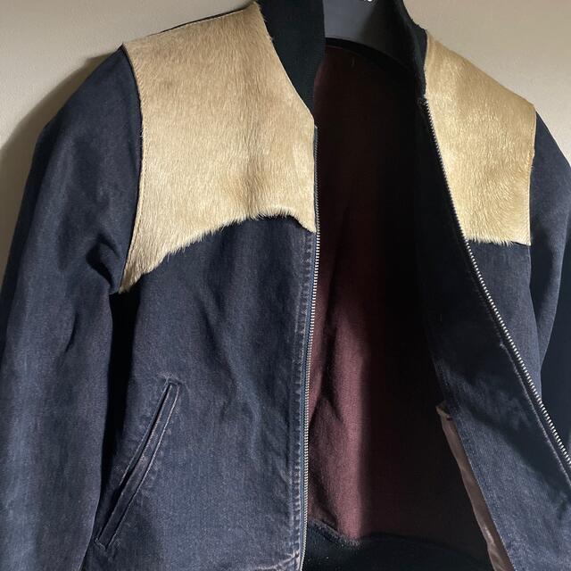 JOHN LAWRENCE SULLIVAN(ジョンローレンスサリバン)のvintage cow leather denim blouson メンズのジャケット/アウター(Gジャン/デニムジャケット)の商品写真