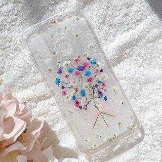 全機種対応♡かすみ草のスマホケース♡iPhone GALAXY AQUOS(iPhoneケース)