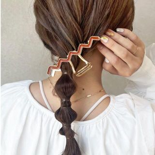 ワンアフターアナザーナイスクラップ(one after another NICE CLAUP)のlattice ヘアクリップ  ☺︎ブラウン(バレッタ/ヘアクリップ)