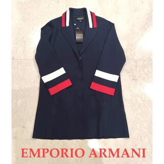 Emporio Armani - 断捨離セール　新品　EMPORIO ARMANI アルマーニ　ニットコート　濃紺