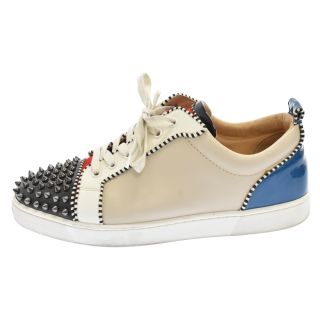 クリスチャンルブタン(Christian Louboutin)のCHRISTIAN LOUBOUTIN クリスチャンルブタン LOUIS JUNIOR スパイクトゥーレザーローカットスニーカー パテント/レザーコンビレースアップスニーカー(スニーカー)