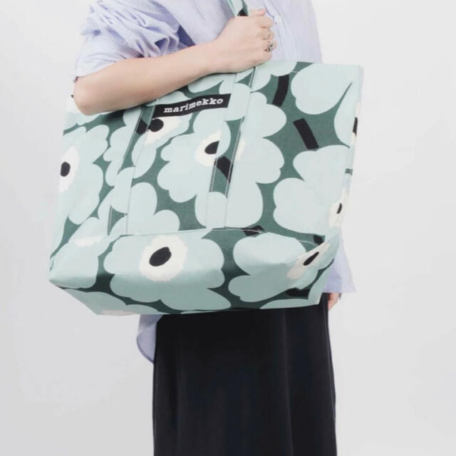 marimekko(マリメッコ)の新品 marimekko PERUSKASSI ウニッコ トートバッグ グリーン レディースのバッグ(トートバッグ)の商品写真