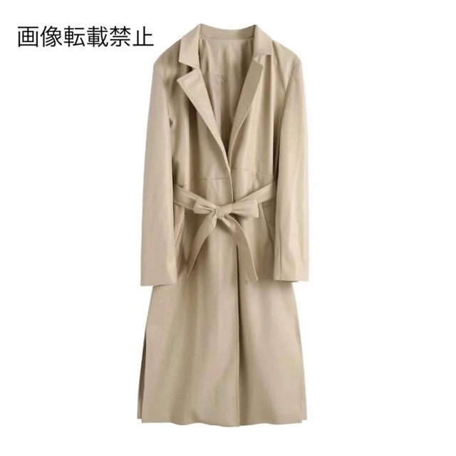 10月新作9375◆フェイクレザー PU ロングコート