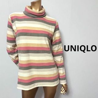 ユニクロ(UNIQLO)の【2230】UNIQLO タートルネック マイクロ ボーダー トップス(その他)