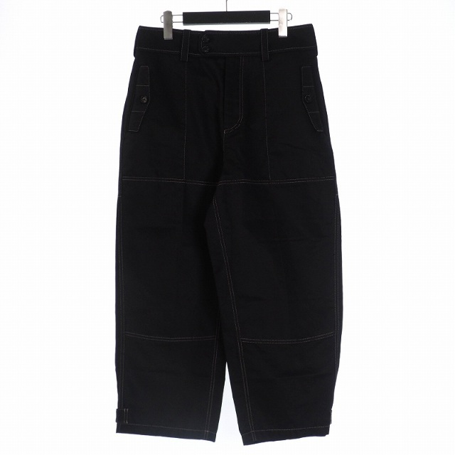 格安定番 マルニ ワーク ワイド パンツ 42 黒 MARNI 20SS ステッチ