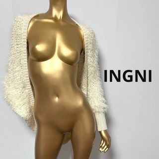 イング(INGNI)の【2233】INGNI ファー ニット カーディガン M(カーディガン)