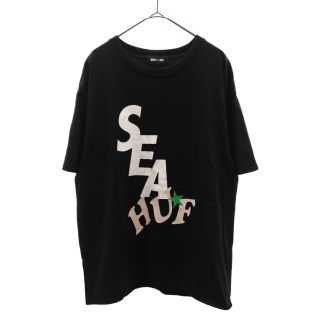 ウィンダンシー(WIND AND SEA)のWIND AND SEA ウィンダンシー ×HUF 21SS TIE DYE TEE WDS-HUF-01 ハフ 半袖Tシャツ カットソー ブラック(Tシャツ/カットソー(半袖/袖なし))