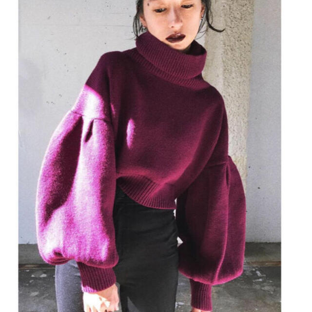 CLANE  CROPED VOLUME SLEEVE KNIT