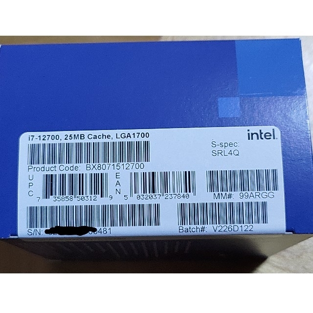 新品未開封Intel Core i7 12700 BOX 送料込の通販 by かくん's shop