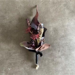 アーティフィシャルフラワーブーケ　ブートニア　そのまま飾れる花瓶セット