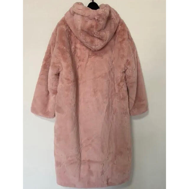 ポアロコート　薄い中綿ロングコート　ふわふわ柔らかい　薄ピンク　Ｌ 2