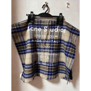 アクネストゥディオズ(Acne Studios)のacne studios 大判 マフラー ベージュ×ブルー(マフラー/ショール)