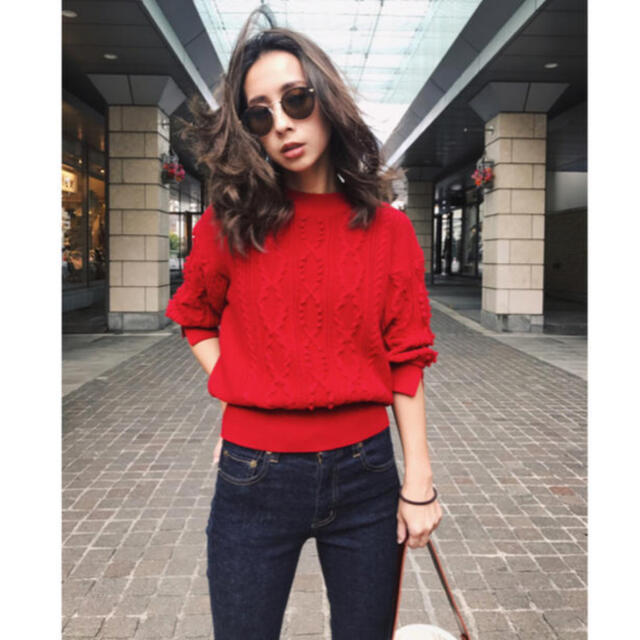 Ameri VINTAGE(アメリヴィンテージ)のAMERI  vintage CABLE SHORT KNIT レディースのトップス(ニット/セーター)の商品写真