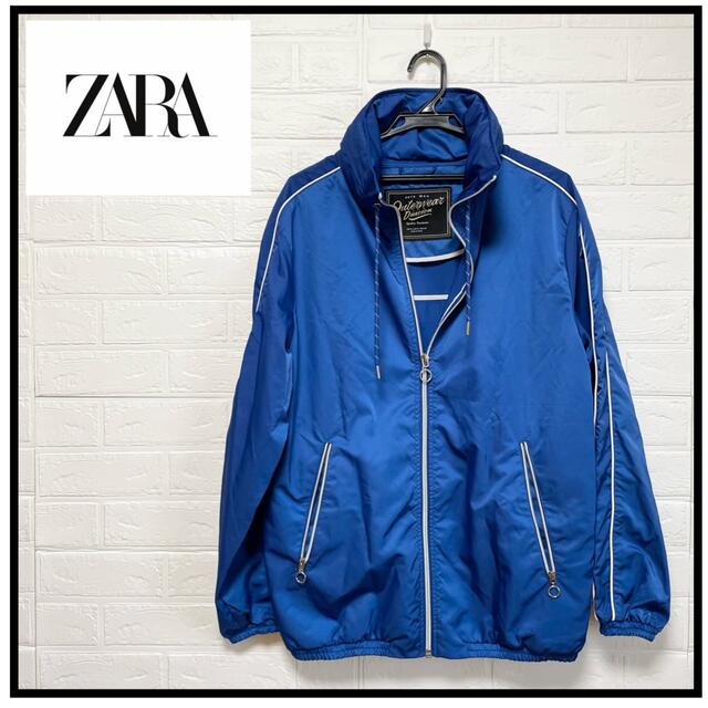 【新品未使用】ZARA ザラ メンズナイロンジャケット アウター M ブルー | フリマアプリ ラクマ