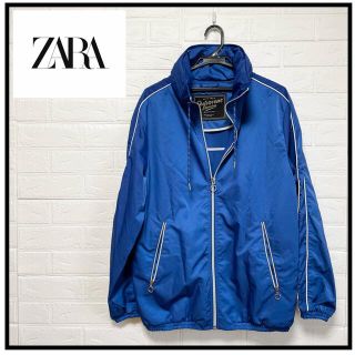 ザラ(ZARA)の【新品未使用】ZARA ザラ メンズナイロンジャケット アウター M ブルー(ナイロンジャケット)