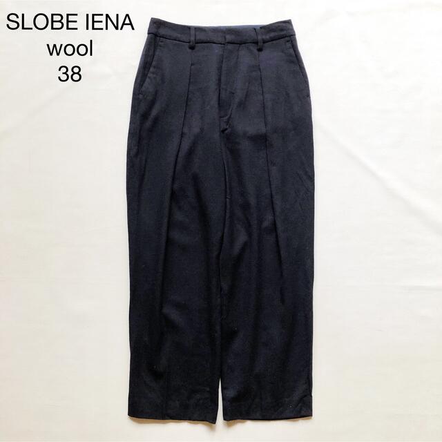 SLOBE IENA(スローブイエナ)の249スローブイエナ ストレッチウールタックテーパードパンツ38M黒 レディースのパンツ(その他)の商品写真