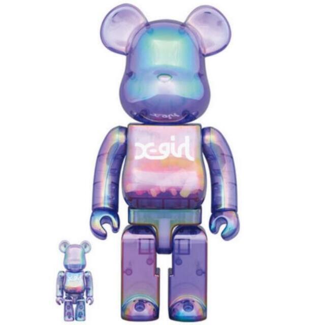 MEDICOM TOY(メディコムトイ)のBE@RBRICK X-girl CLEAR PURPLE 100% 400% エンタメ/ホビーのフィギュア(その他)の商品写真