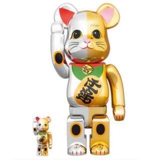 メディコムトイ(MEDICOM TOY)のBE@RBRICK 招き猫 開運 銀×千万両 金 100％ & 400％(その他)