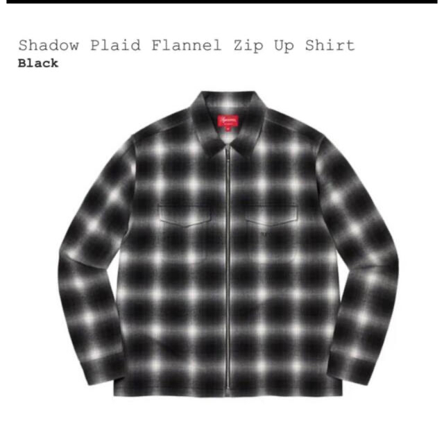 [M] Shadow Plaid Flannel Zip Up Shirt